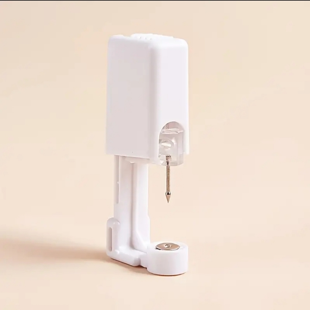 Sale STAINLESS STEEL CZ self nose ear piercing set. Quick painless - Picture 6 of 13